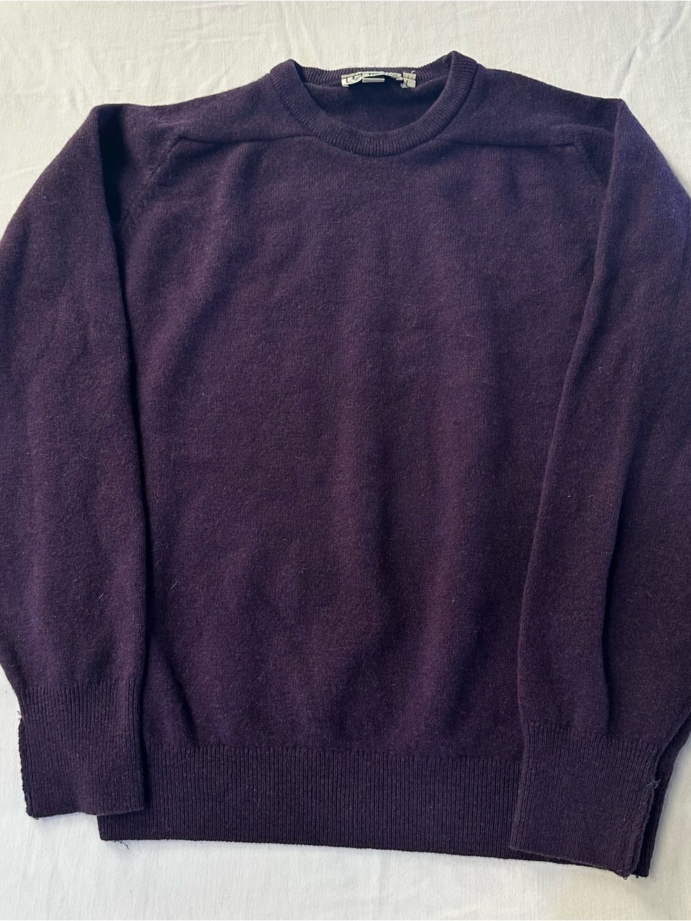 Vintage LL Bean Purple Wool Crewneck Sweater Mens Large Tall Ireland
